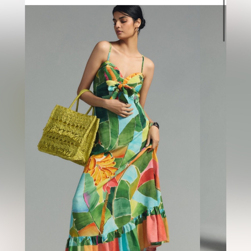 FARM Rio Multicolor Tropical Maxi Dress — Green, Blue, Orange, Pink - Picture 2 of 4